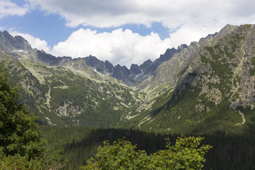 Fototapeta na wymiar View on mountain Peaks of the High Tatras, Slovakia