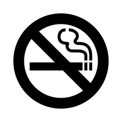 Black No Smoking Sign Icon Vector Template