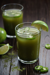 iced green tea with lime and green chilli