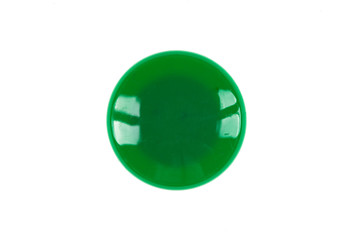 green button on white isolated background