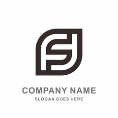 Monogram Letter F Geometric Square Architecture Interior Construction Business Company Stock Vector Logo Design Template