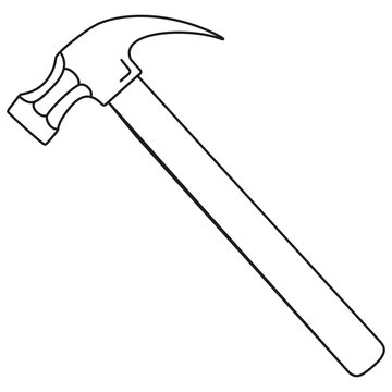 recommend clip art: Line art black and white claw hammer