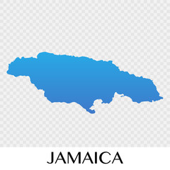 Jamaica map in North America continent illustration design