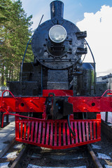 The spare way. History of the railway. Museum of steam locomotives in the open air. Industrial Design.