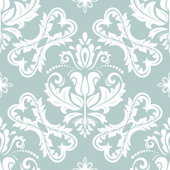 Classic seamless pattern. Traditional orient light blue and white ornament. Classic vintage background
