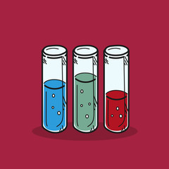 Test tube illustration on color background