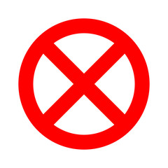 Prohibited Sign Icon Vector Template (No, Not Allowed, Forbidden)