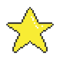 Fototapeta premium Vector pixel art star