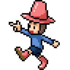 Obraz premium vector pixel art boy walk