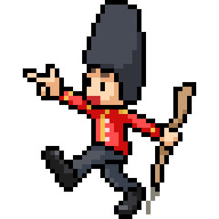 Fototapeta premium vector pixel art english soldier boy march