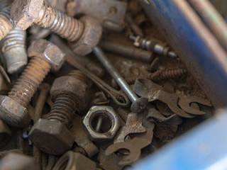 rusty nut and bolt