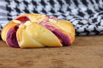 delicious handmade bread food on old wooden