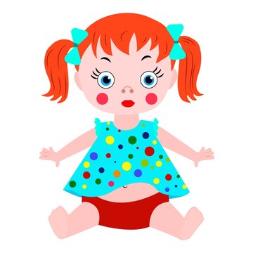 Doll, toy, vector