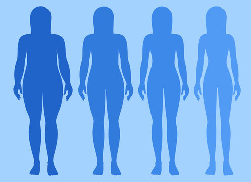 Female body obese to skinny