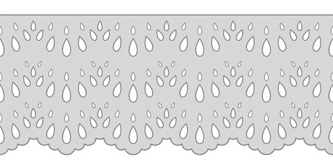 Decorative ornament for border of fabric. Stylized texture of embroidery, imitation satin stitch. Vector pattern for printing on fabric, clothes, hem of dress, cuff, collar.