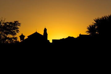 Obraz premium City skyline at sunset