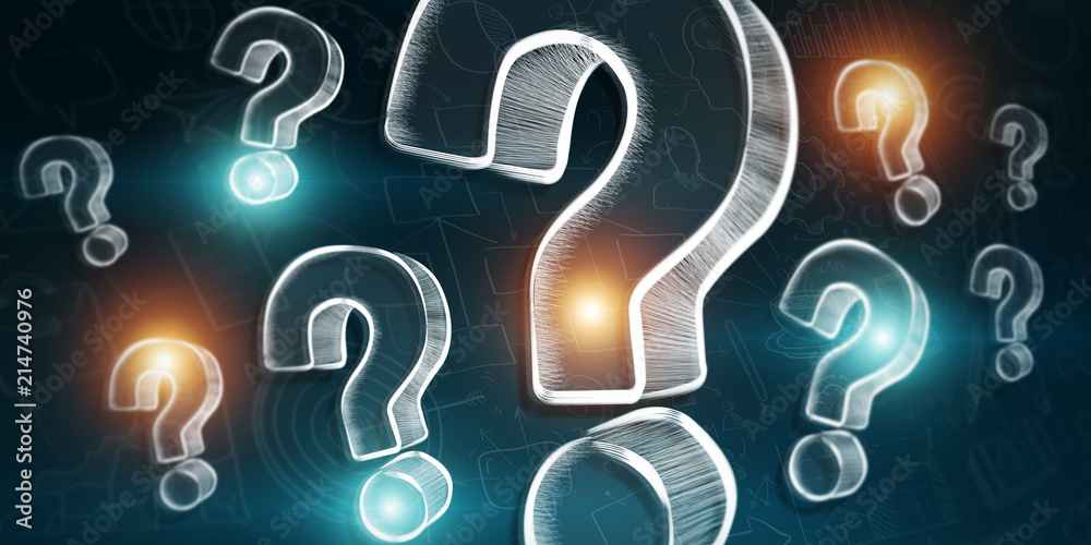 Poster hand drawn question marks sketch