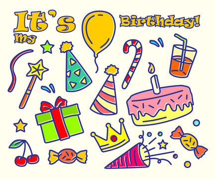 Birthday icon set