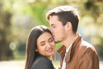 Fototapeta premium Young couple in love outdoors