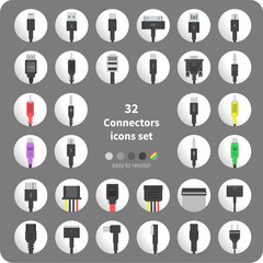 32 Connectors icons set