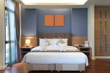 Comfort hotel bedroom in luxury style