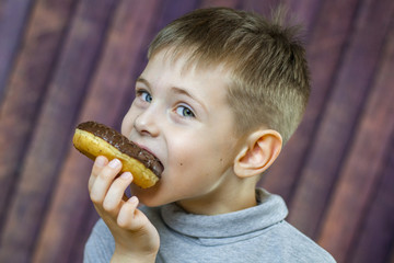 The boy with the donuts