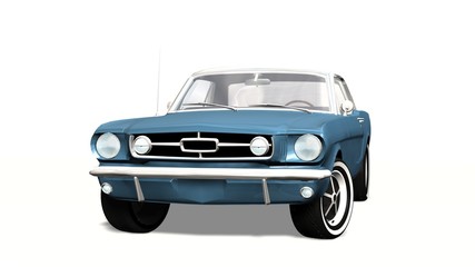 blue Classical Sports Car