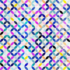 abstract geometric background pattern, retro/vintage style, with circles, strokes and splashes