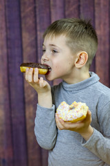 The boy with the donuts