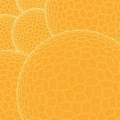 microscopic illustration with pile of graphic spheres in orange shades
