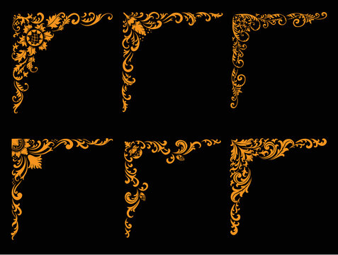 Vintage Ornament Corner vector set