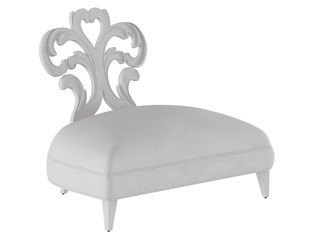 Soft chair with a beautiful back from the patterns on a white background