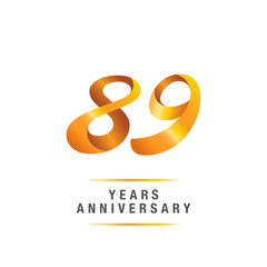 89 years golden anniversary celebration logo , isolated on white background