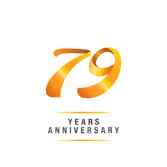 Obraz premium 79 years golden anniversary celebration logo , isolated on white background