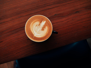 coffee latte art in coffee shop cafe