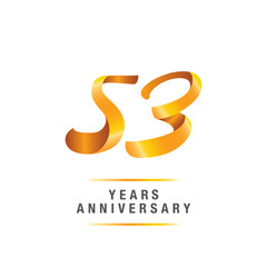 53 years golden anniversary celebration logo , isolated on white background