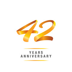 42 years golden anniversary celebration logo , isolated on white background