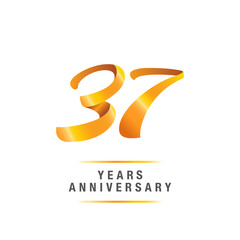 37 years golden anniversary celebration logo , isolated on white background