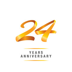 24 years golden anniversary celebration logo , isolated on white background