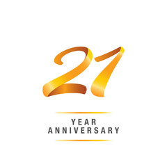 21 years golden anniversary celebration logo , isolated on white background