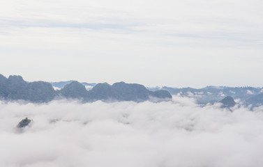 Foggy mountain landscape