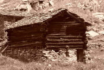 Valtournenche houses and village