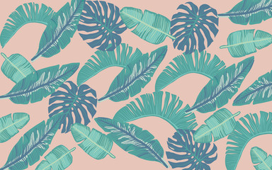Tropical leaves pattern