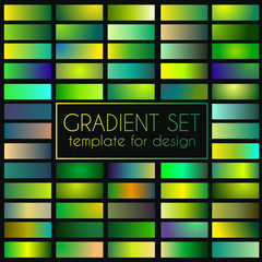 Multicolored bright gradient set. Template for design.