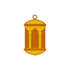 Fototapeta premium House Pillars Round Top Bottom Hanging Lantern Illustration Graphic Design