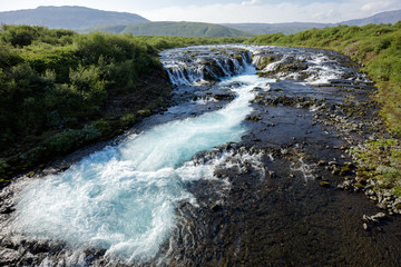 Fototapeta na wymiar Bruarfoss Waterfall in Southwest Iceland