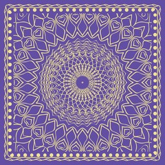 Design print for kerchief. The pattern of the mandala. Vector illustration.