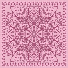 Fototapeta na wymiar Decorative Geometric Pattern With Round Ornament in Ethnic Style. Abstract Floral Mandala Art. vector illustration.