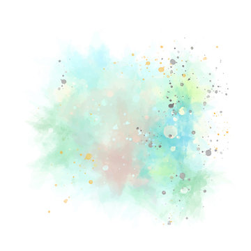 Colorful spot, watercolor abstract hand painted background