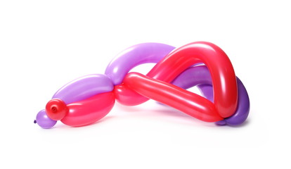 Naklejka premium Colorful balloons in abstract shapes, isolated on white background